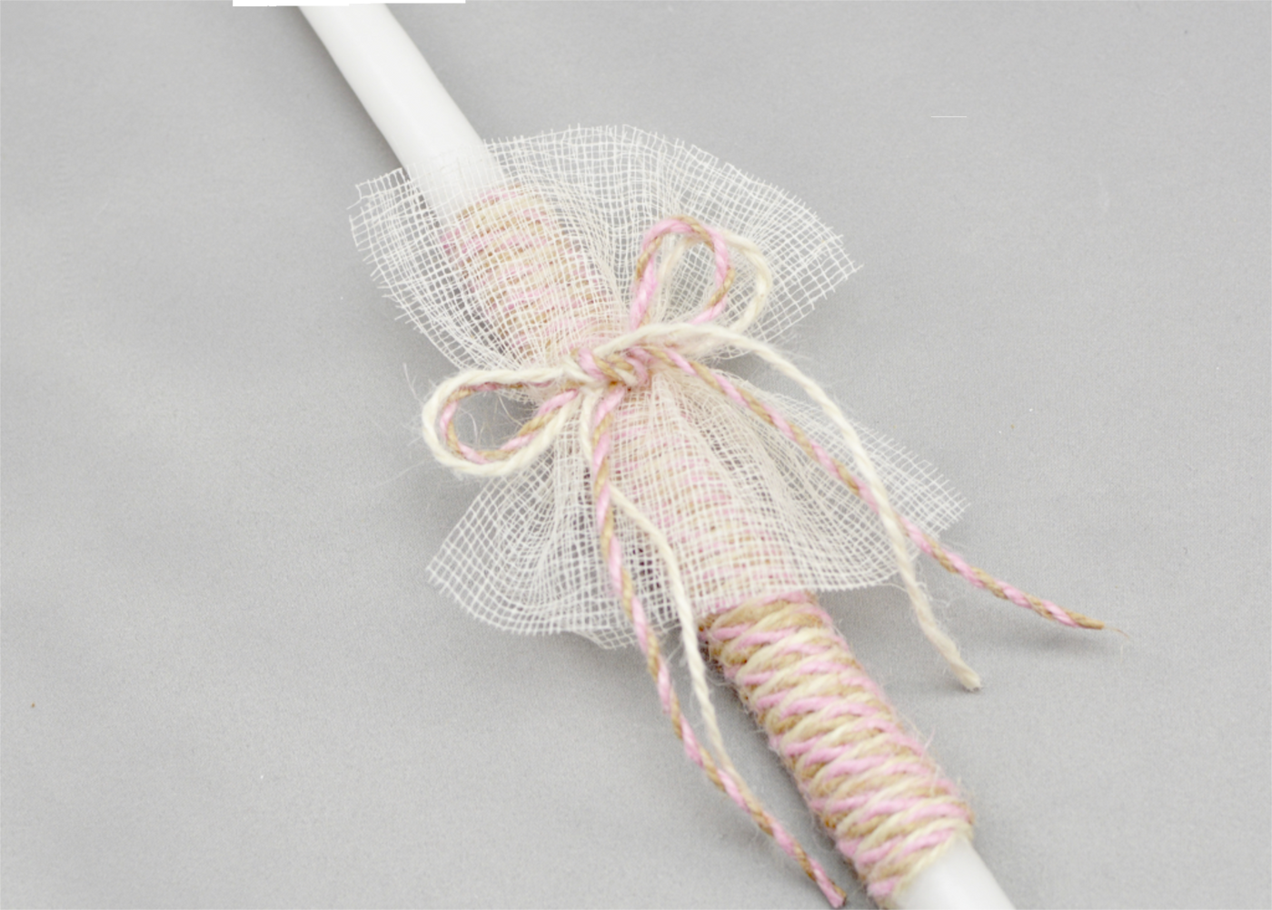 Penny Baptism Candles | 32" | Fabric Draping