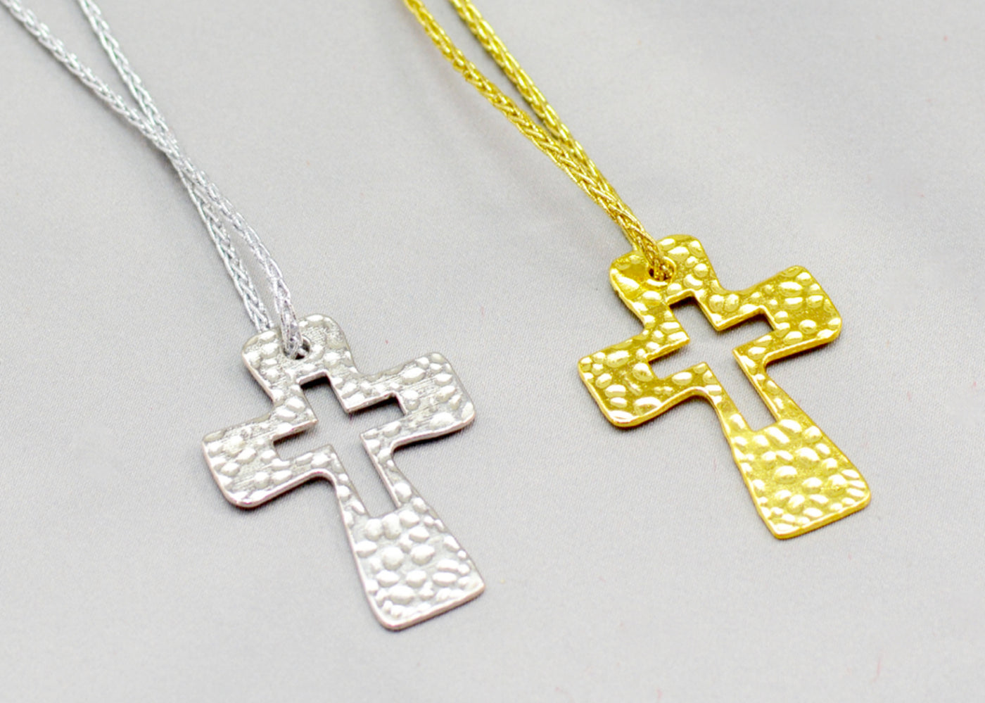 Hammered Cross Easter Candles