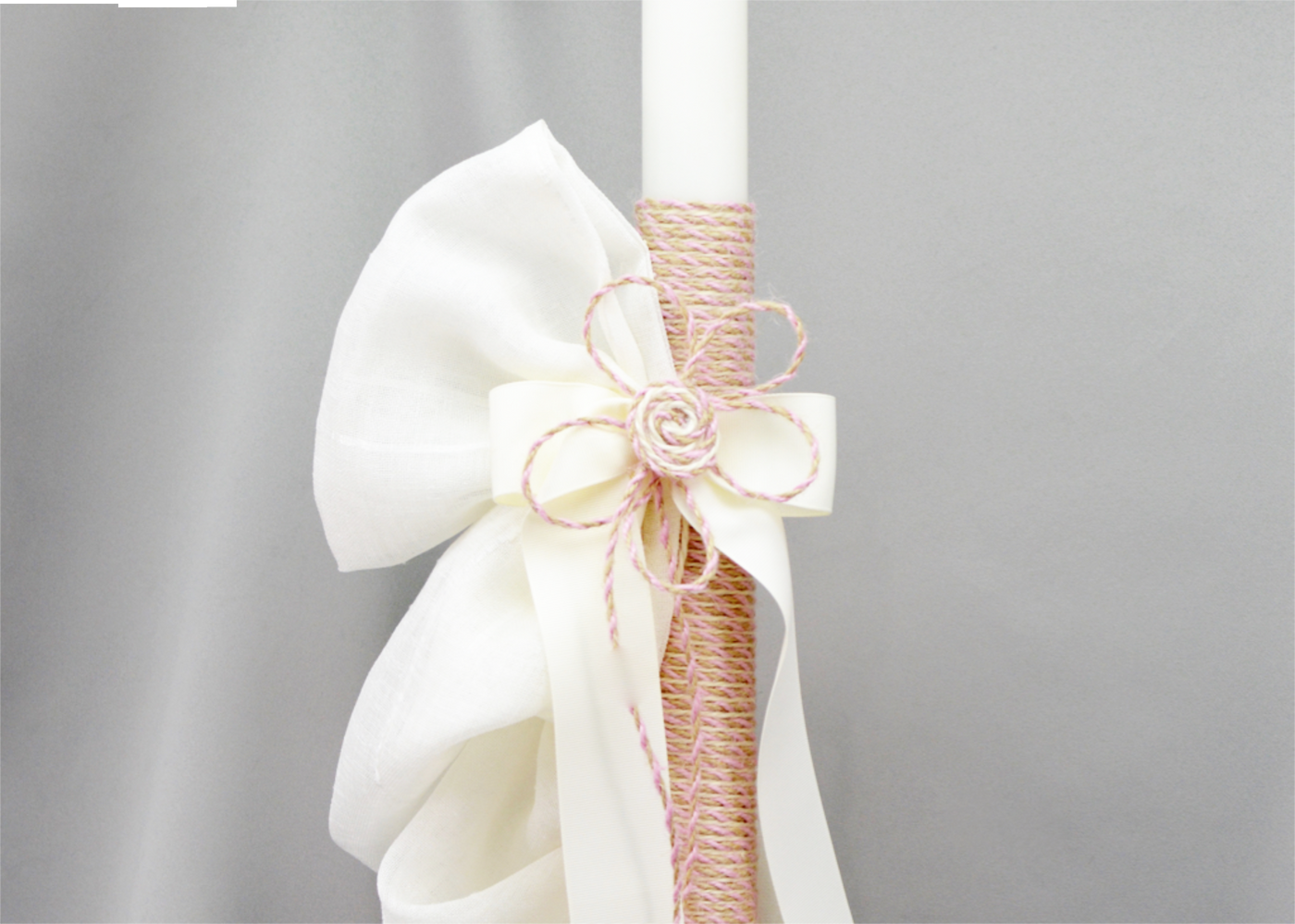 Penny Baptism Candles | 32" | Fabric Draping
