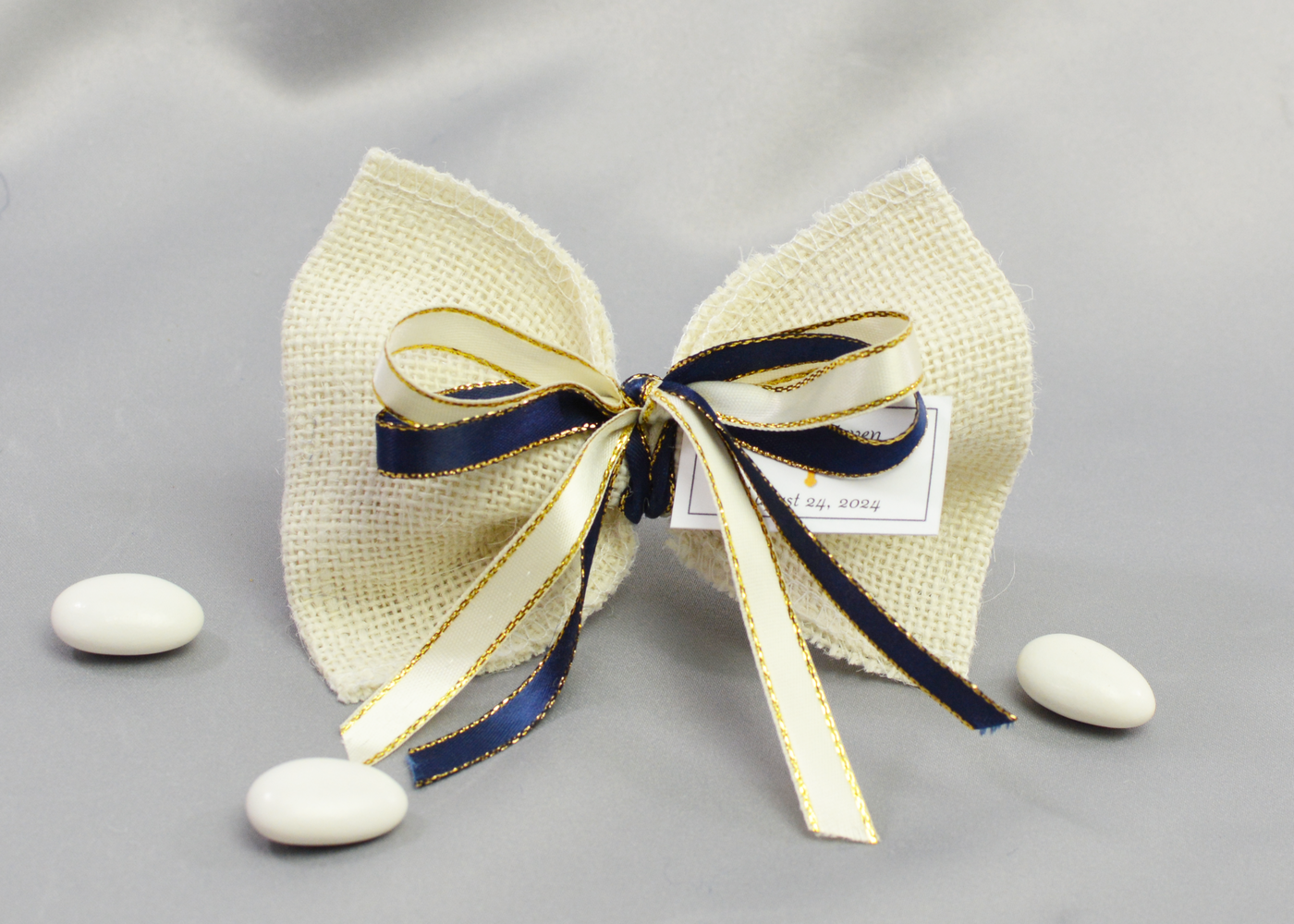 Boys Baptism Favors with Navy Burlap and Icon - Greek Orthodox ...