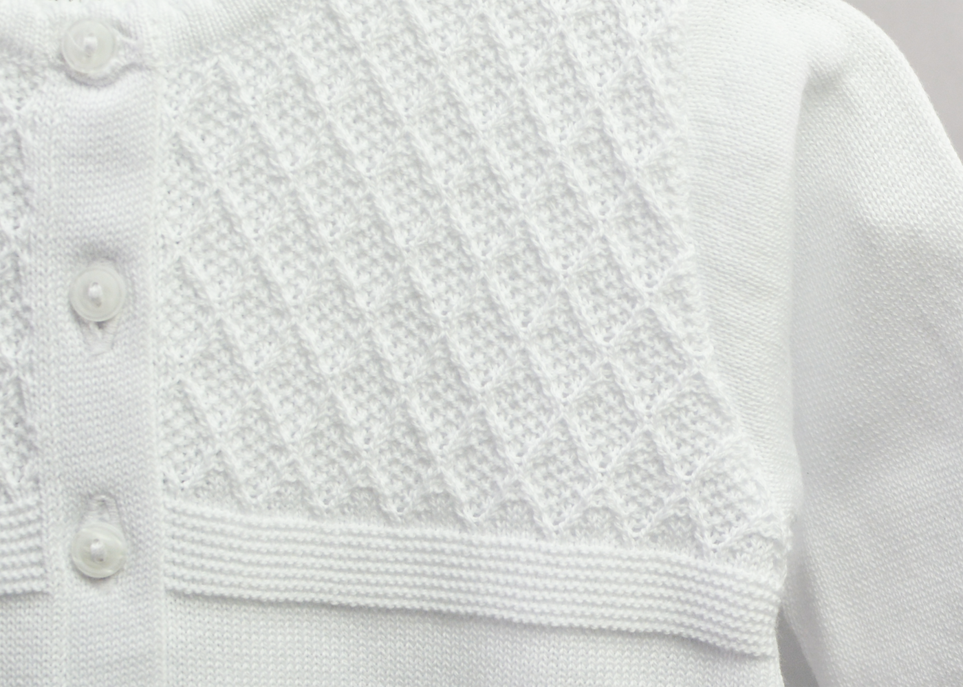 Girls Cotton Sweater | Rosebud Trim