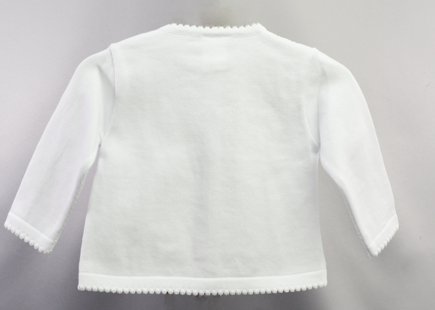 Girls Cotton Sweater | Rosebud Trim