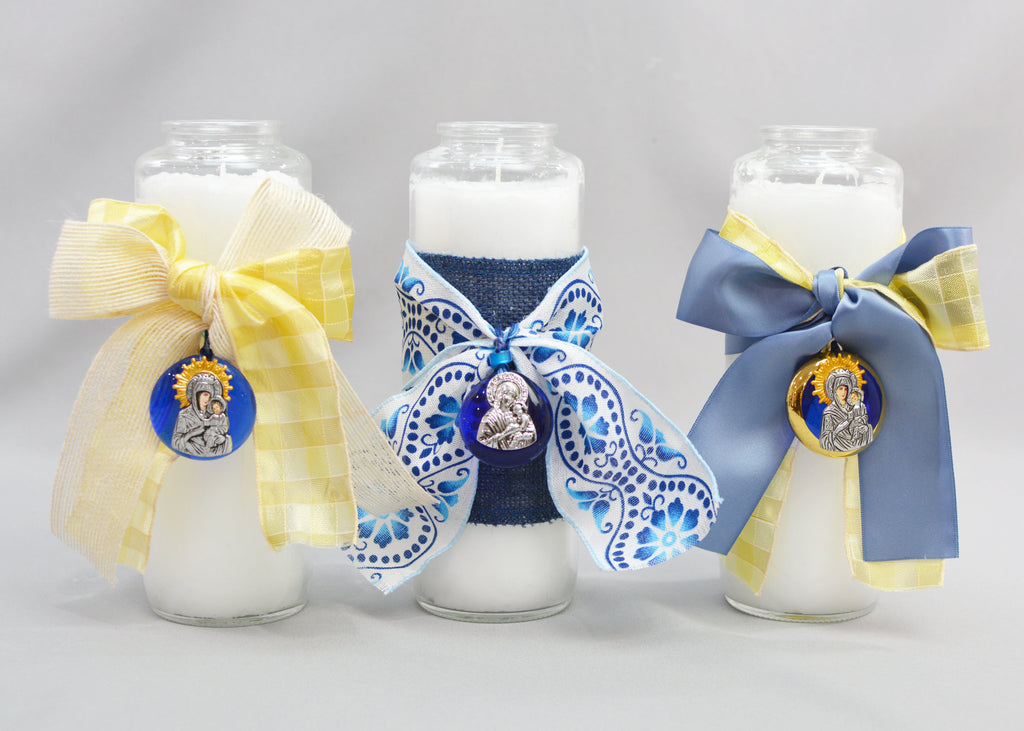 Blue Glass Icon Candles