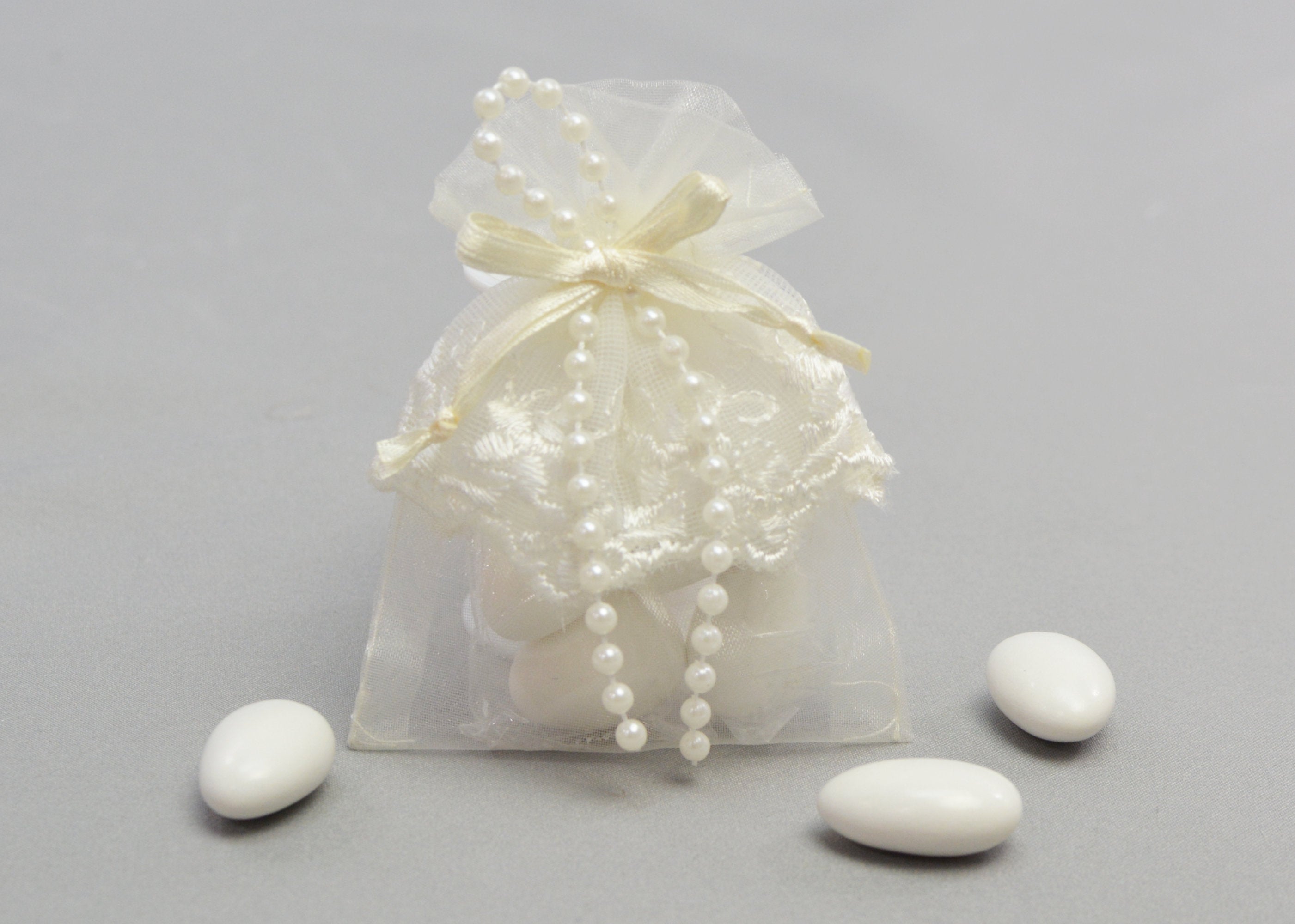 40 Ivory Wedding Welcome Bags With Satin Ribbon Handles and 