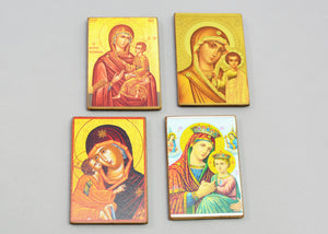 Bright Week Easter Candles -  Magnet Icons with Theotokos