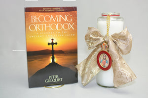 Christmas Gift Set: Oval Icon Candle with Book
