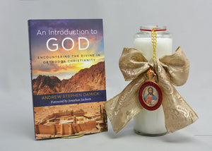 Christmas Gift Set: Oval Icon Candle with Book