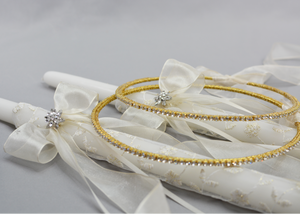 Life's Fairytale Wedding Crowns and Candles | Gold