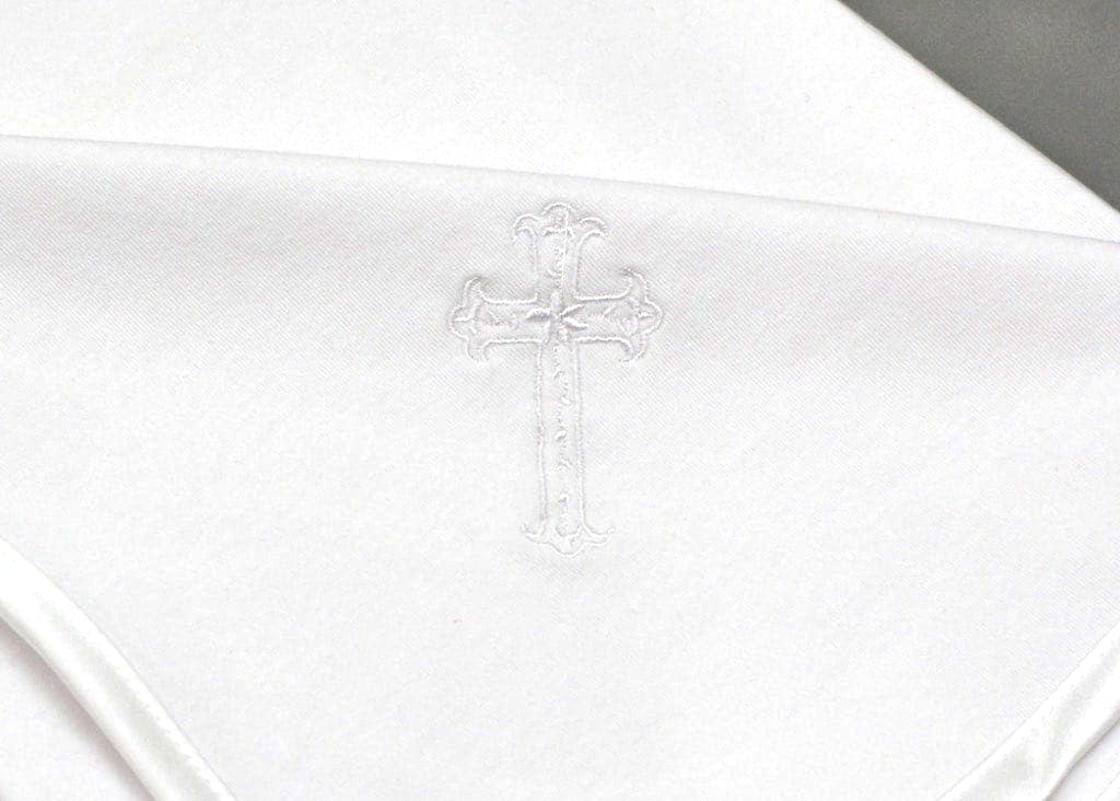 Cotton Blanket with Embroidered Cross